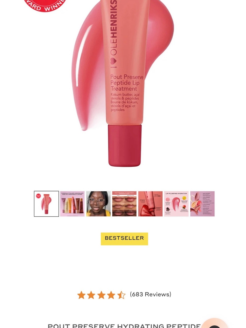 Ole Henriksen Pout Preserve Peptide Lip Treatment - Coral Pink